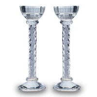 2pcs Clear Crystal Pillar Tall Candle Holder Wedding Centerpieces Holder Gift 8"   391946224537